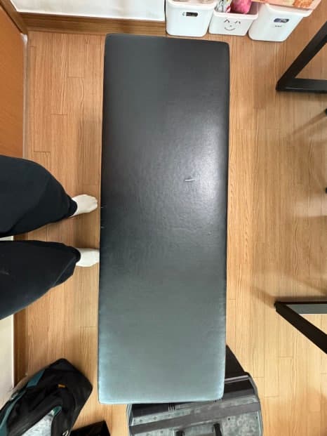 주안 벤치의자 천갈이, 중국산 가죽이 싼 이유 수리 전