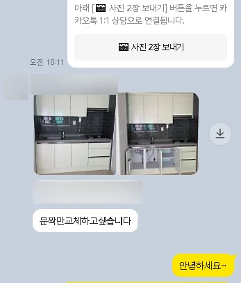 개인정보를 블러 처리한 사진 상담 예시